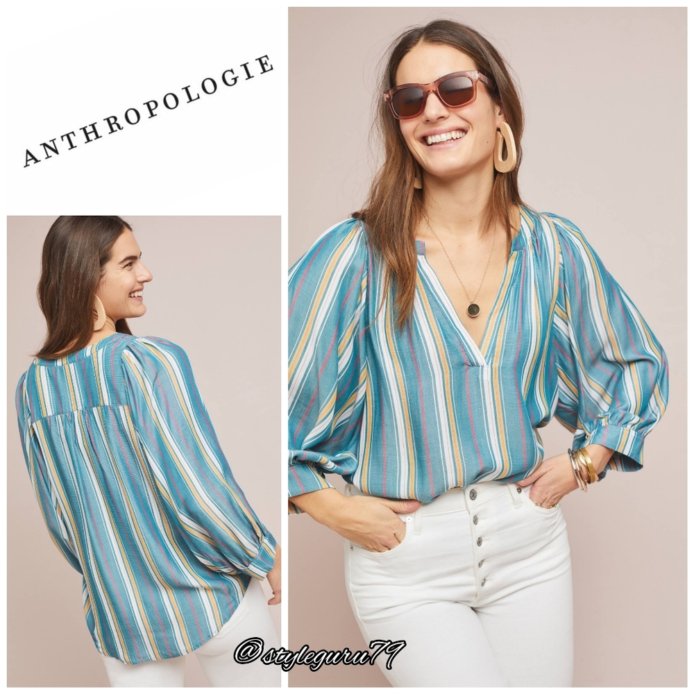 NWT, Anthropologie, Brenda Peasant Top